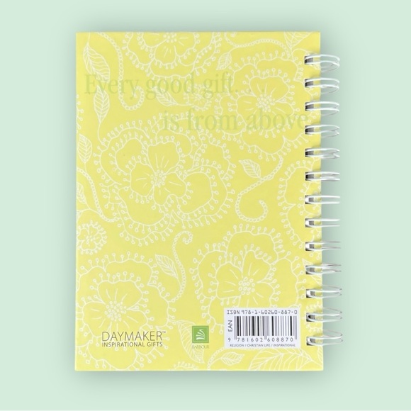 Bible Journal, Yellow Floral Spiral Notebook - Picture 4 of 8